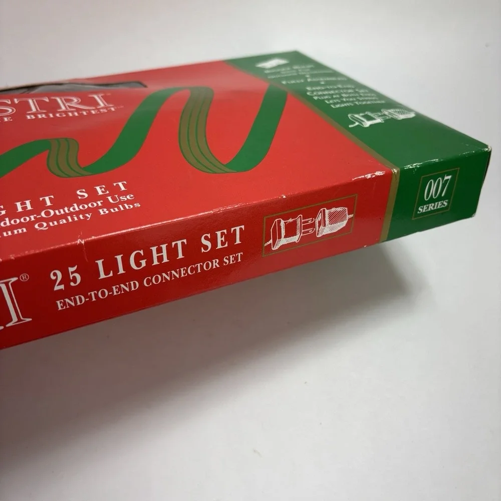 Vintage Silvestri Christmas Lights Multi Color Bulbs 25 Lights Indoor/Outdoor